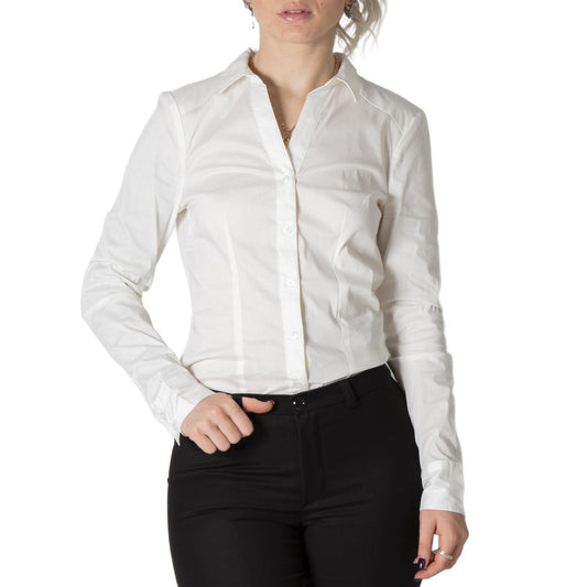 Vero Moda Women's White Long Sleeve Body Shirt - Classic Elegance