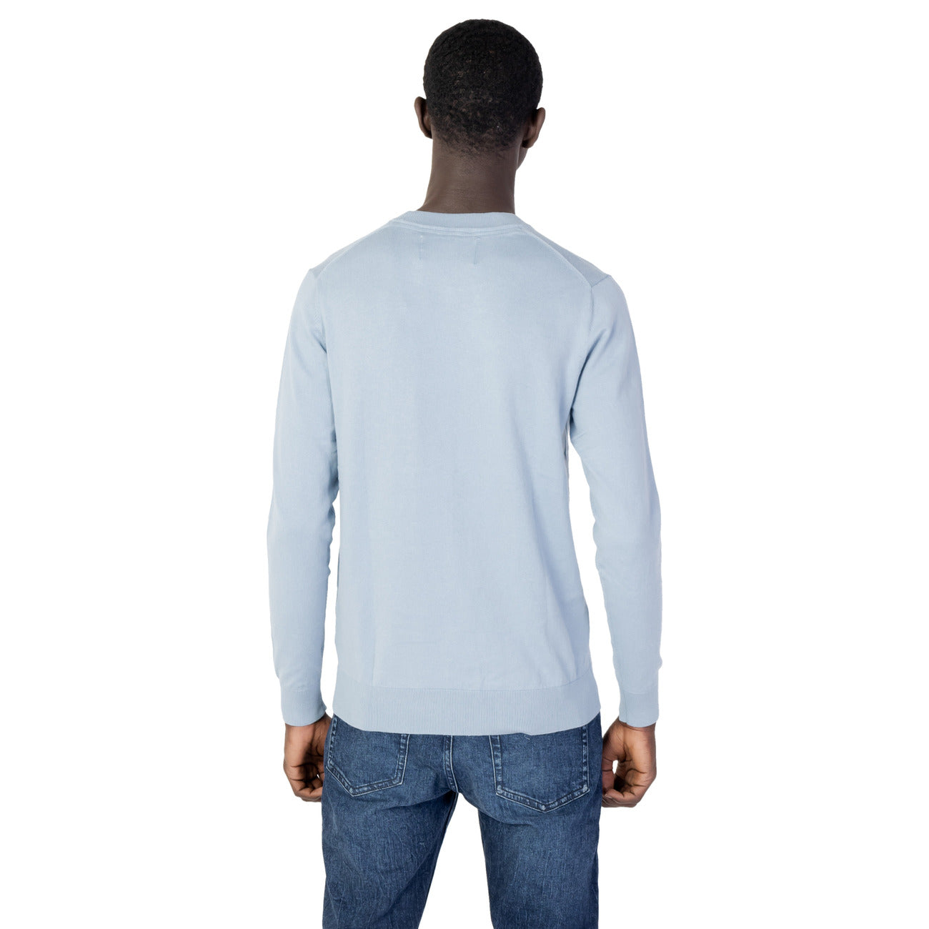 Calvin Klein Jeans Maglia Uomo Azzurro Manica Lunga Cotone Poliestere Elastan Primavera Estate J30J320618