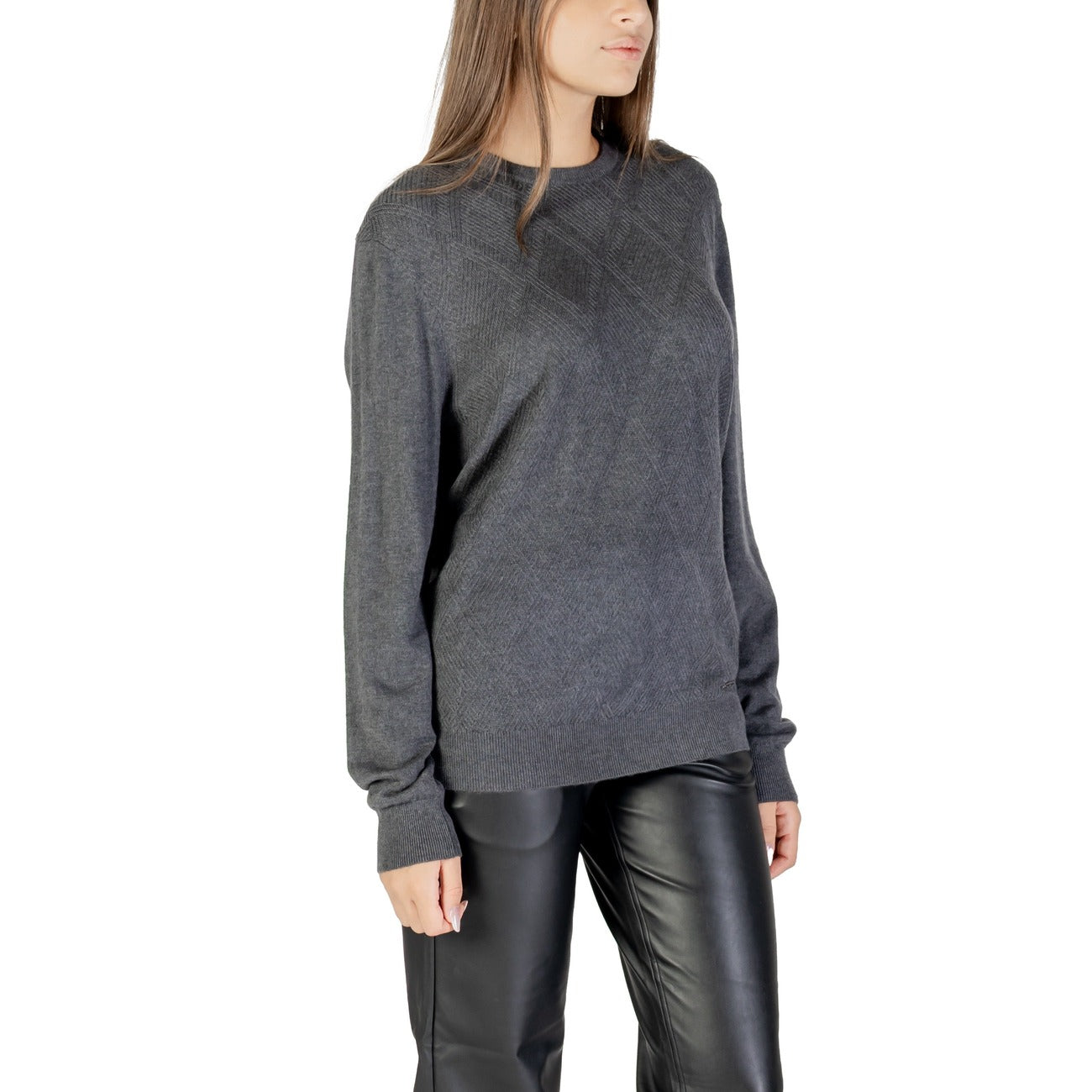Guess Maglia Donna Grigia in 55% Altre Fibre 20% Lana 25% Poliammide a Manica Lunga con Scollo Tondo M5BR08 Z0432