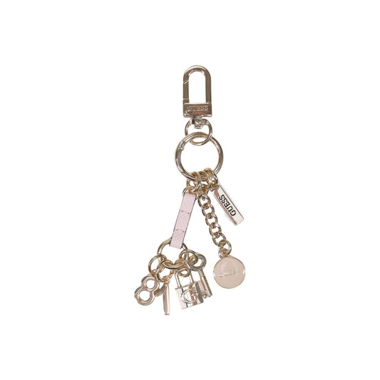 Portachiavi Guess rosa Zalina Keychain RWZ746 01190. Charm da borsa e portachiavi donna in acciaio rosa con ciondoli logo Guess e moschettone lucido, accessorio regalo glamour 4 stagioni.