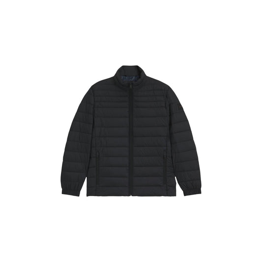 Piumino Boss Oden2 uomo nero 50549252 sostenibile. Giacca imbottita leggera da uomo in nylon riciclato con trapuntatura orizzontale, collo alto e cerniera lampo, abbigliamento uomo autunno inverno.