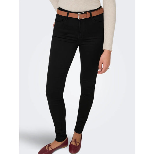 Jeans skinny fit vita alta nero donna Only 15093134. Jeans aderenti neri tessuto elasticizzato autunno inverno.