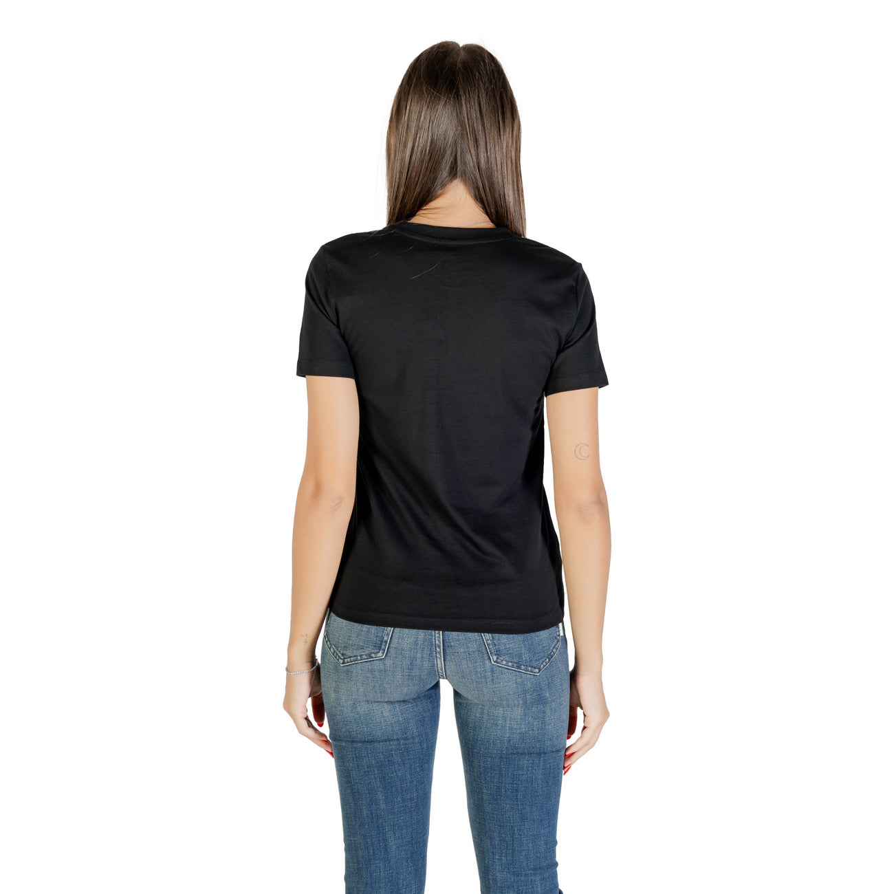 Only T-Shirt Donna Nera Manica Corta Scollo Tondo 100% Cotone Primavera/Estate 15356167