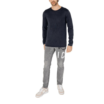Jack & Jones Maglia Uomo Blu Manica Lunga Cotone 100% Primavera Estate 12174001