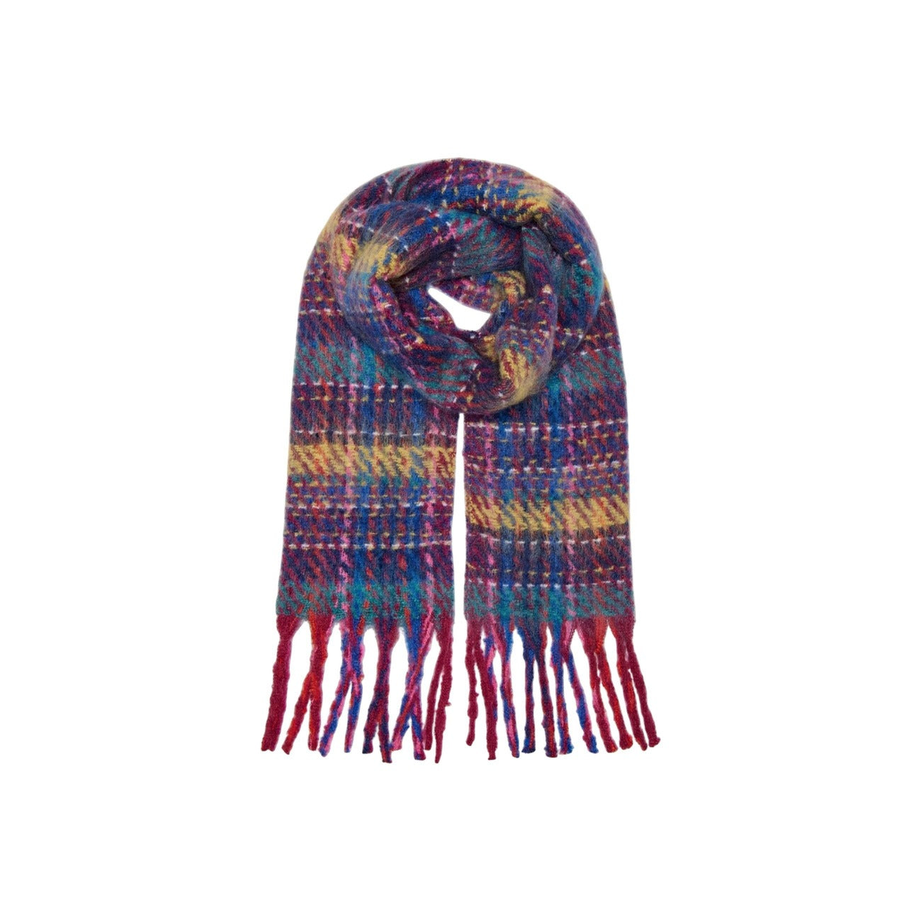 Only Sciarpa Donna Blu a Quadri - Sciarpa Poliestere