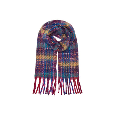 Only Sciarpa Donna Blu a Quadri - Sciarpa Poliestere