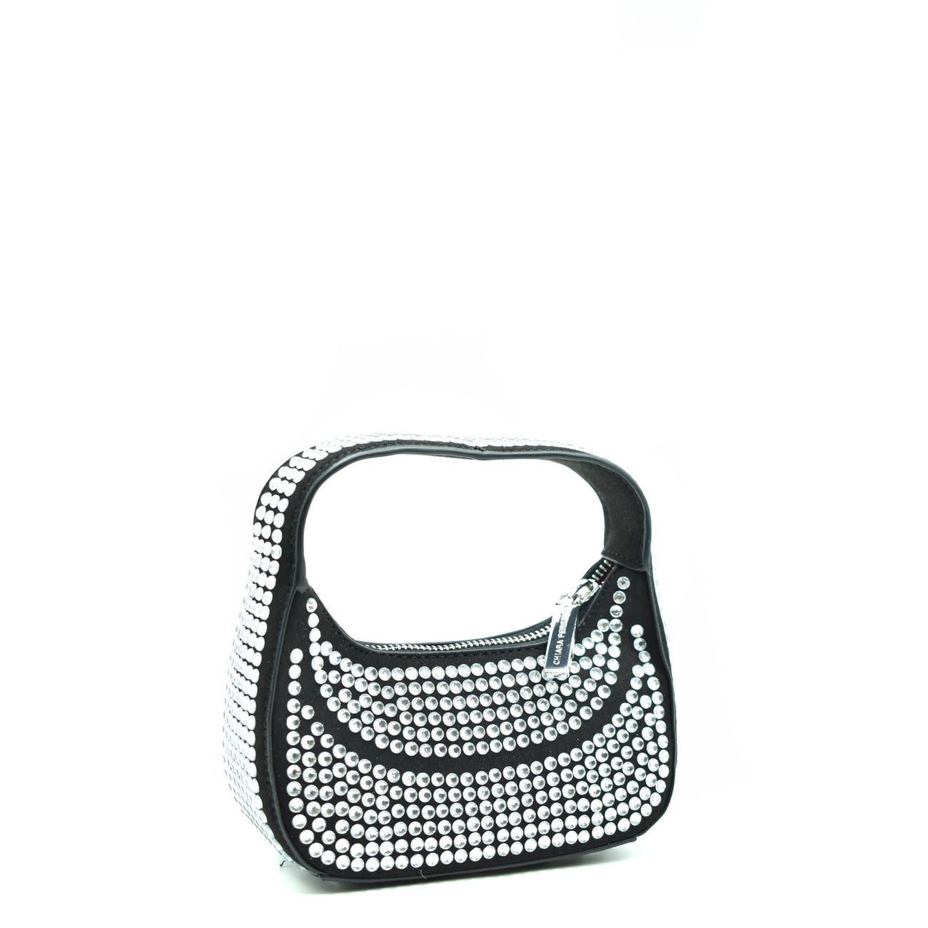 Chiara Ferragni Women's Black Bag with Rhinestones - Zippered Handbag