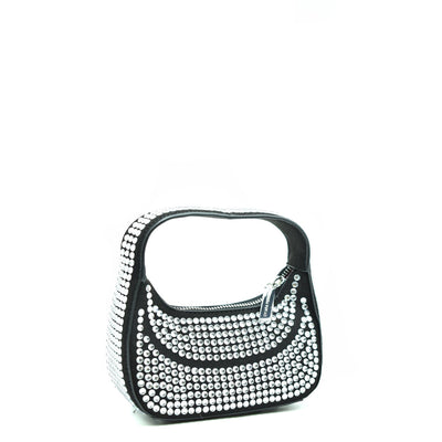 Chiara Ferragni Women's Black Bag with Rhinestones - Zippered Handbag