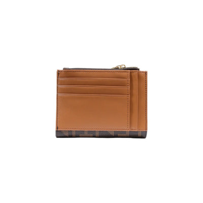 Valentino Bags Portafoglio Donna Marrone con Stampa Cerniera - Portafoglio Poliuretano Tasche 13x10x2cm