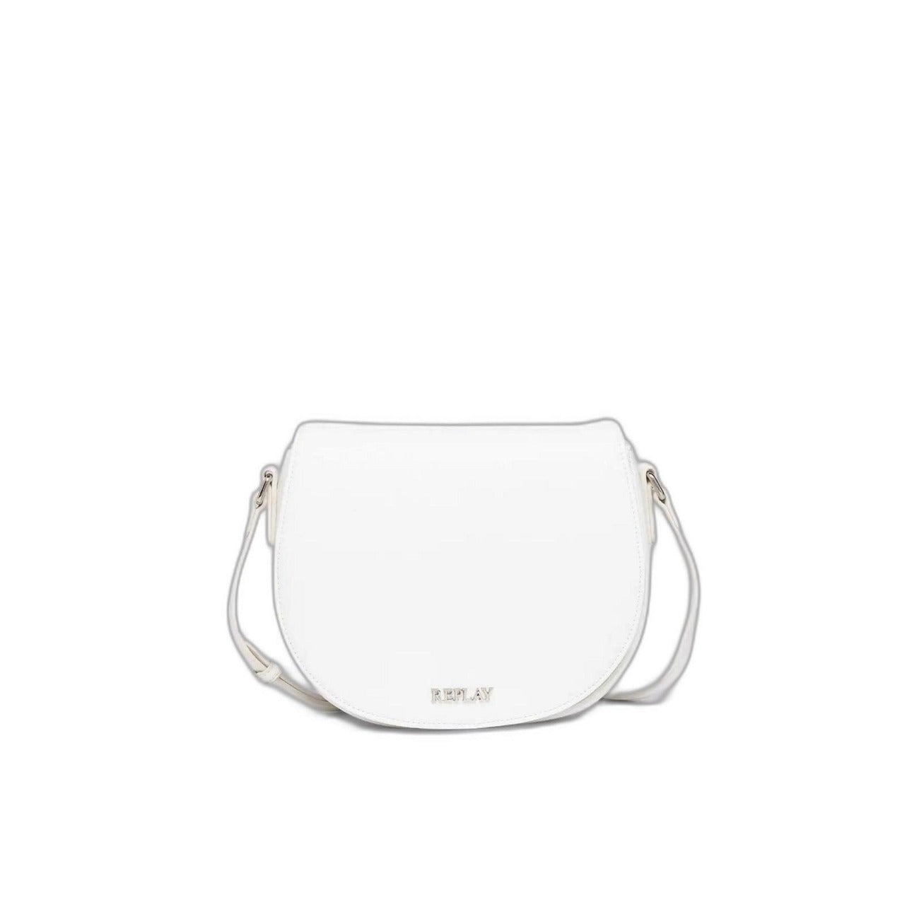 Replay Borsa Donna Bianca a Tracolla con Clip - Borsa Poliestere Poliuretano 18x22x6.5cm