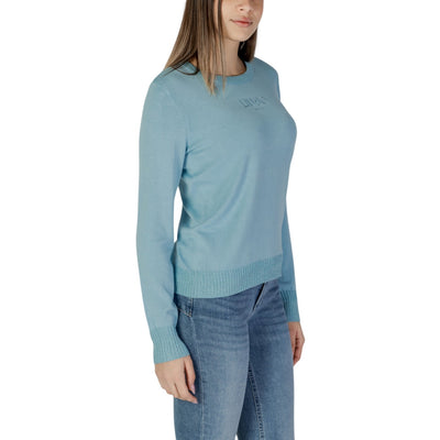 Liu Jo Maglia Donna Azzurra Maniche Lunghe Scollo Tondo - Maglia Viscosa Poliammide Poliestere