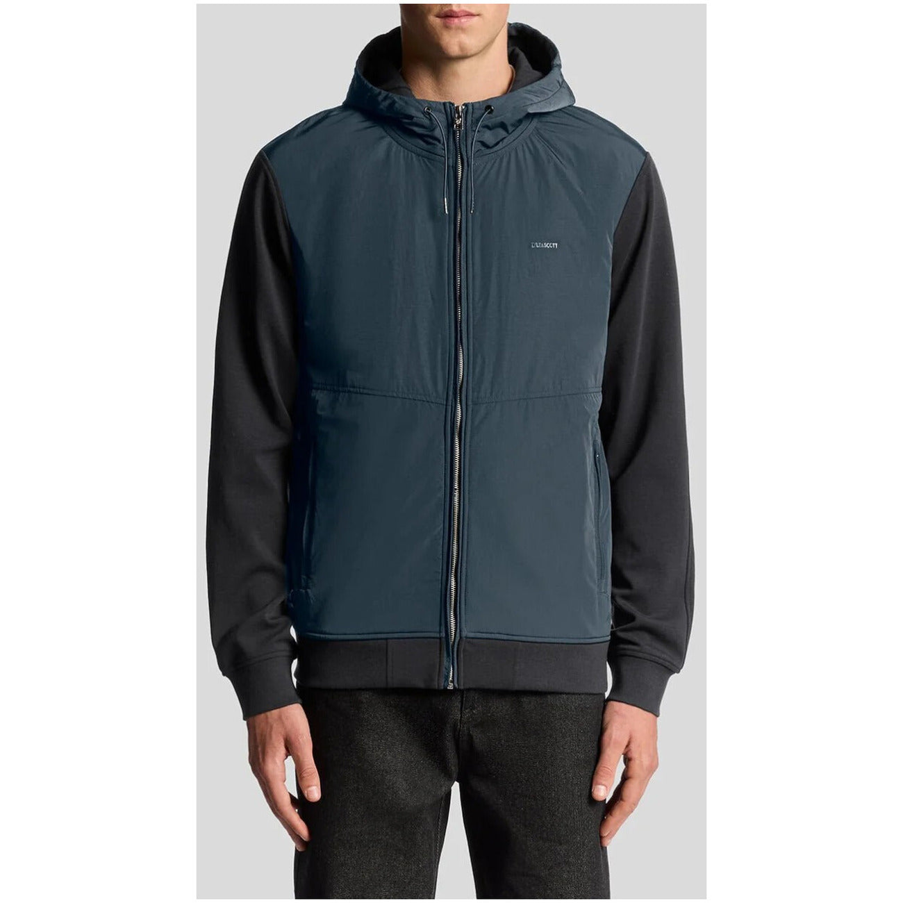 Lyle & Scott Felpa Uomo Blu con Zip Cappuccio Maniche Lunghe Tasche Anteriori in Cotone 59% Poliestere 38% Elastan 5% Autunno/Inverno ML2330V