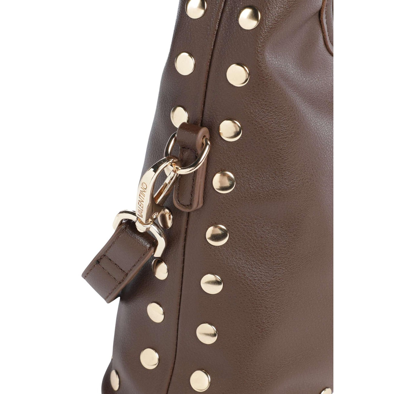 Borsa Valentino Bags Florayne marrone VBSA6608BOR. Borsetta da donna a spalla e tracolla (30x16x9 cm) a trapezio in ecopelle marrone con manico ad anello rigido, dettagli in metallo dorato e zip.