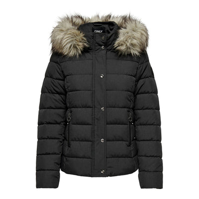 Only Giubbotto Donna Rosso con Cappuccio Zip Bottoni - Giubbotto Acrilico Tasche Maniche Lunghe