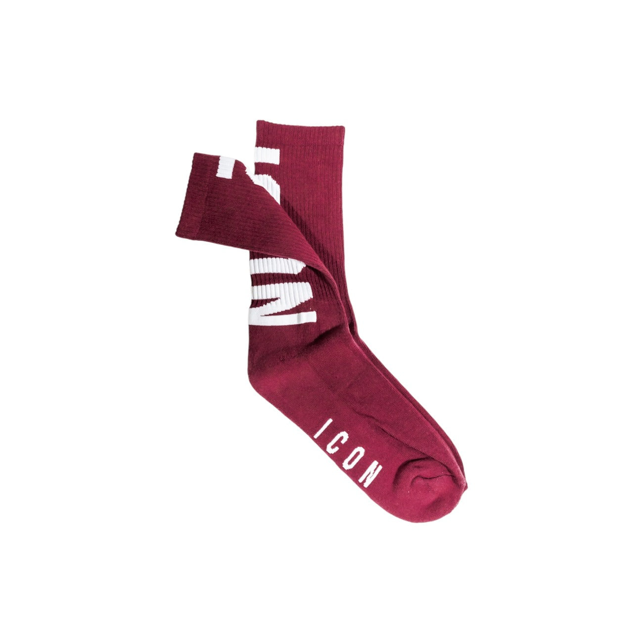 Icon Calze Uomo Bordeaux con Stampa - Calze Cotone Poliestere Poliammide Elastan