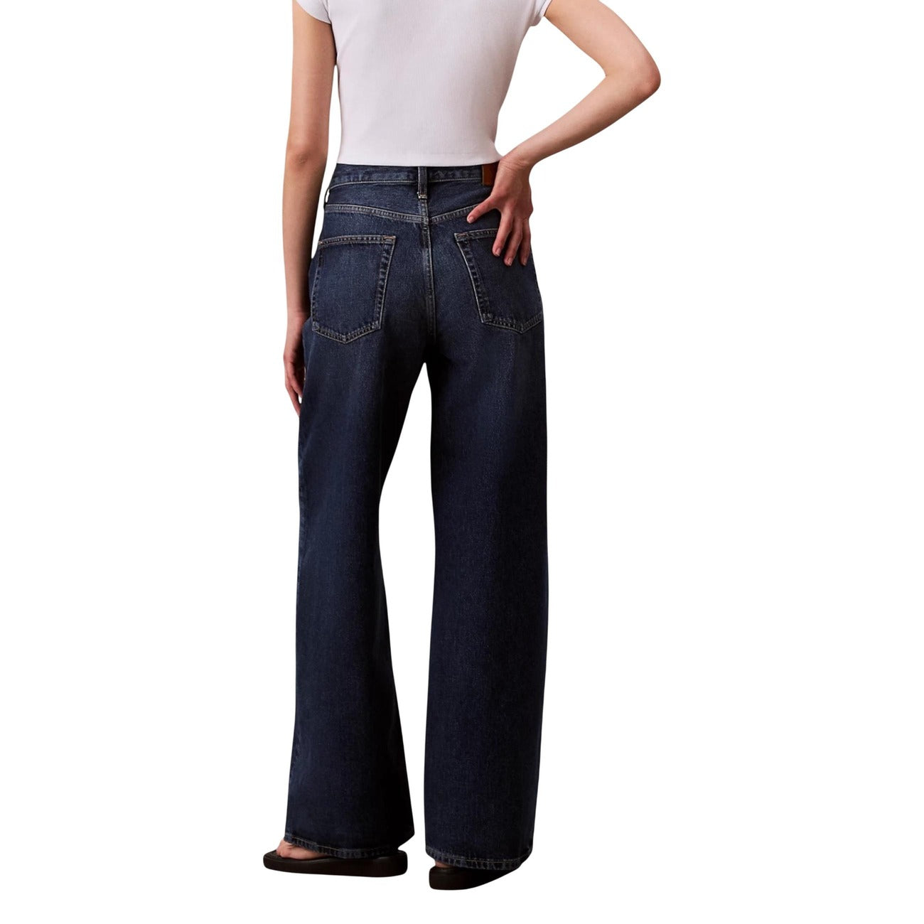 Calvin Klein Jeans Jeans Donna Zip Bottone Tasche Anteriori Posteriori Cotone Organico Autunno Inverno LV147B933G