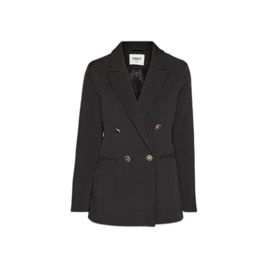 Blazer lungo doppiopetto; Slim fit. Risvolto dentellato, tasche frontali, chiusura a bottoni. Giacca sartoriale lunga, elegante e modellante. Vista frontale 