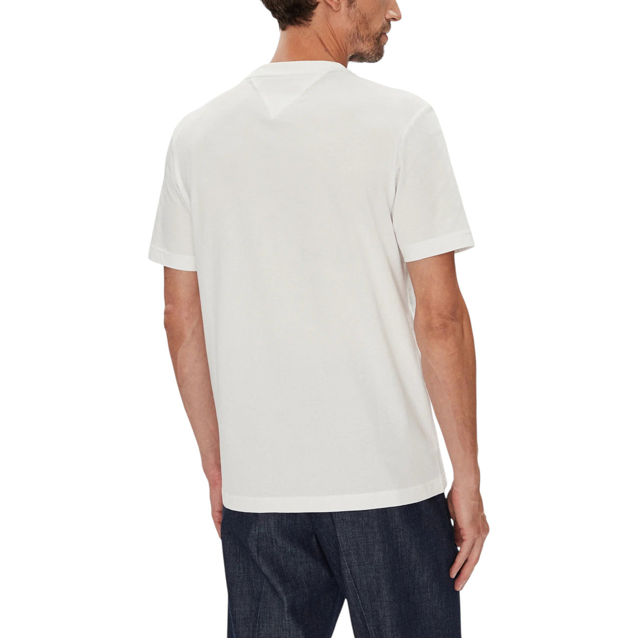 Tommy Hilfiger T-Shirt Uomo Bianca con Stampa Maniche Corte - T-Shirt Cotone Organico Scollo Tondo