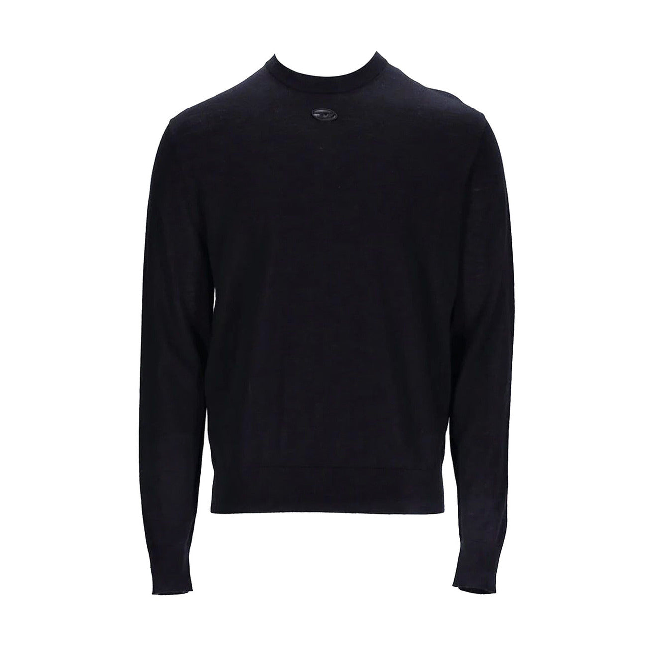 Maglione Uomo Diesel Nero con Scollo Tondo 100% Cotone Autunno/Inverno Vista frontale stesa