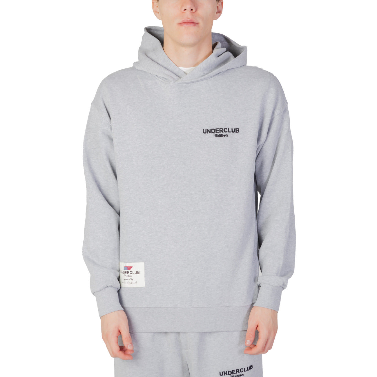 Underclub Felpa Cappuccio Uomo Grigia Maniche Lunghe Cotone 100% 23IUC80040