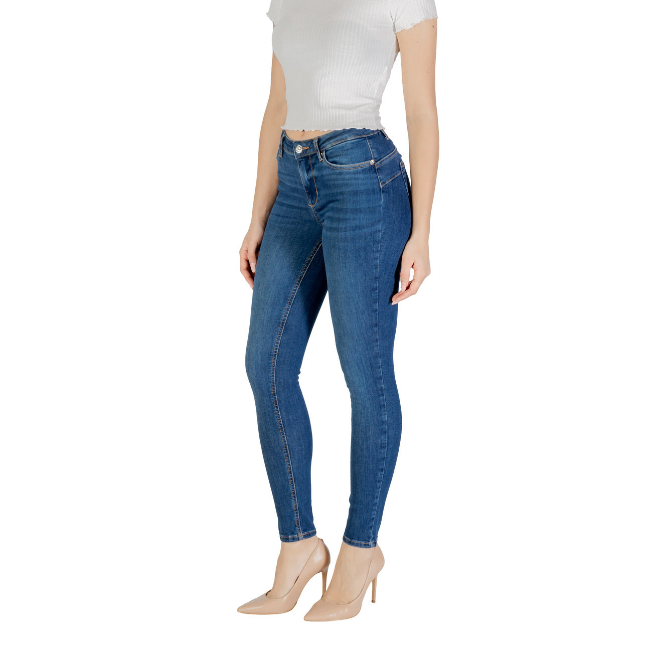 Liu Jo Jeans Donna Blu Monocromo Zip Bottone Tasche Anteriori Posteriori Cotone 84% Poliestere 14% Elastan 2% Primavera Estate UXX037D4811