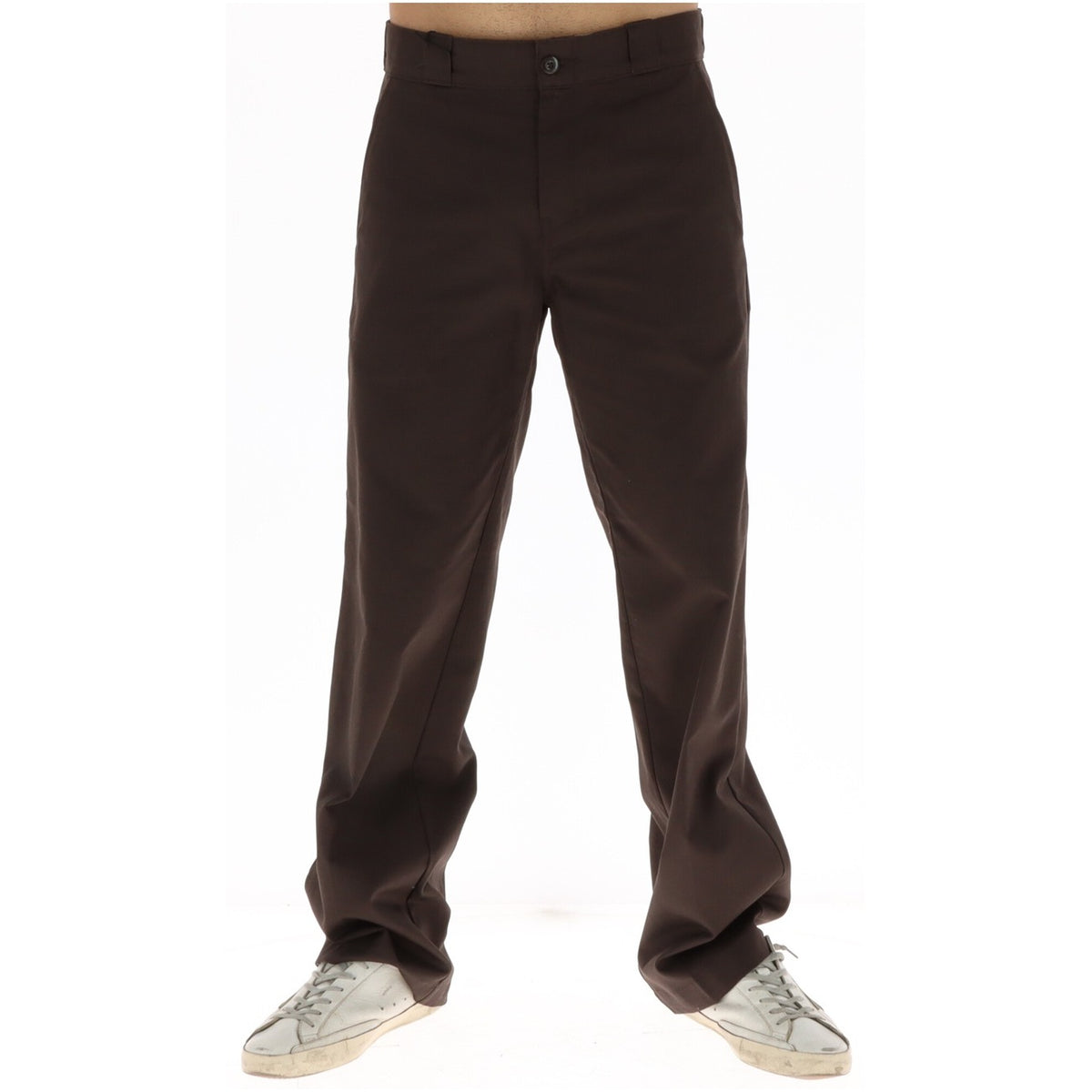 Pantaloni streetwear e workwear da uomo Dickies 874 in tessuto twill antipiega, vestibilità a vita alta con gamba dritta, tasche e piega classica al centro.