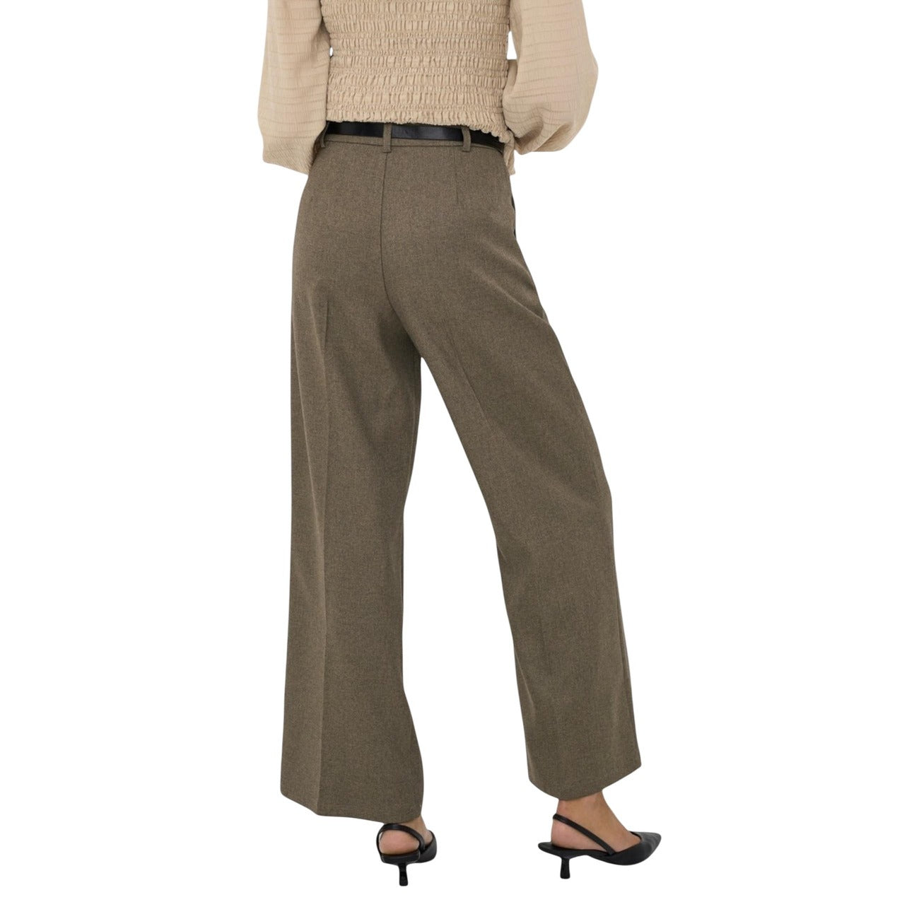 Jacqueline De Yong Pantaloni Donna Marroni - Pantaloni Poliestere Elastan