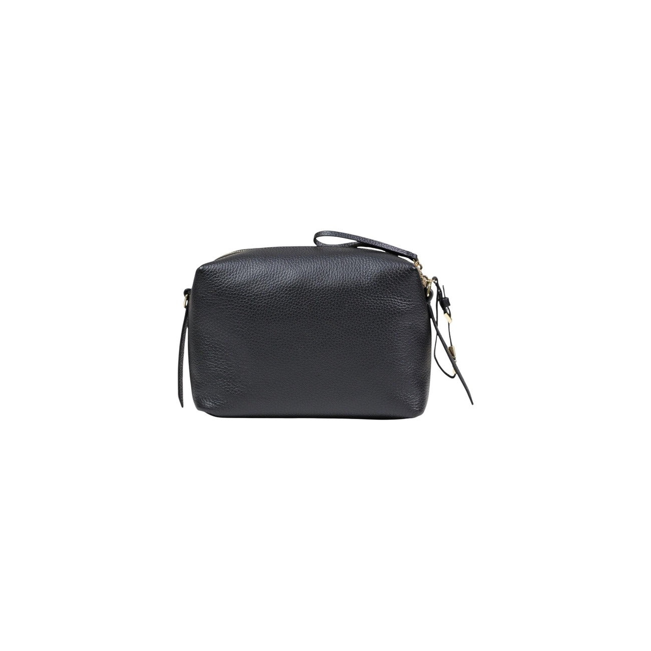 Coccinelle Pochette Nory; pelle nera a grana, chiusura zip, logo metallico. Dimensioni 23x18x8.5 cm. Elegante, compatta e versatile. Vista posteriore 