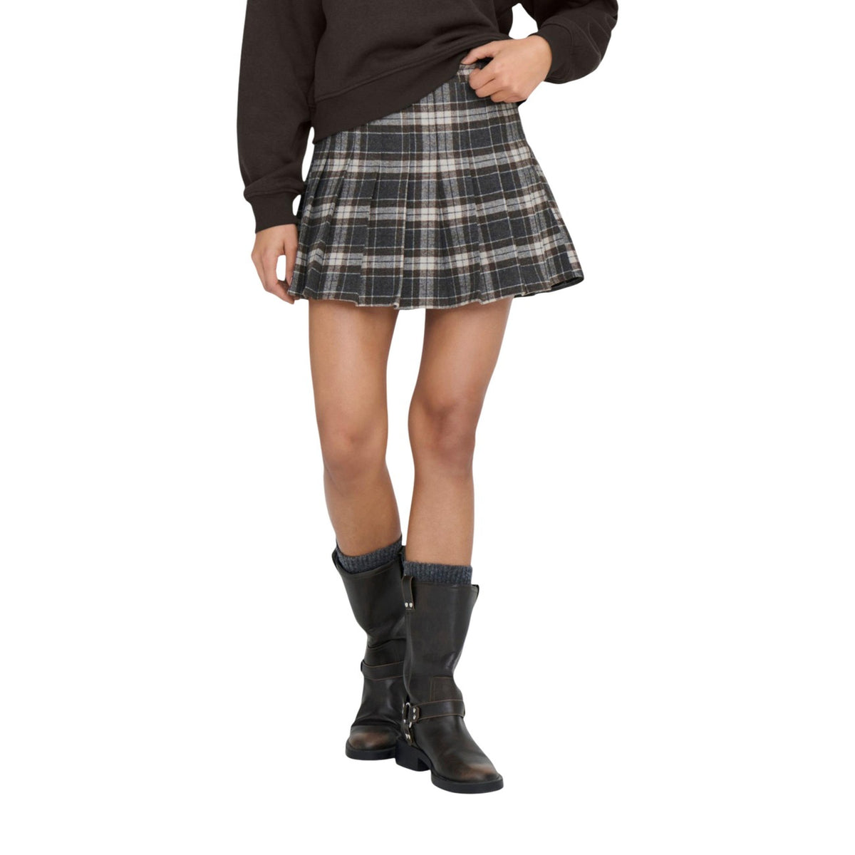 Gonna pantalone quadri donna ONLY – Skort a pieghe motivo check 15328841.