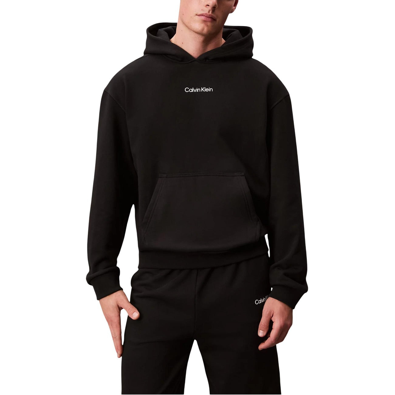 Calvin Klein Sport Felpa Cappuccio Uomo Nero Manica Lunga Scollo Tondo Cotone Poliestere Autunno Inverno LVGMF5W302