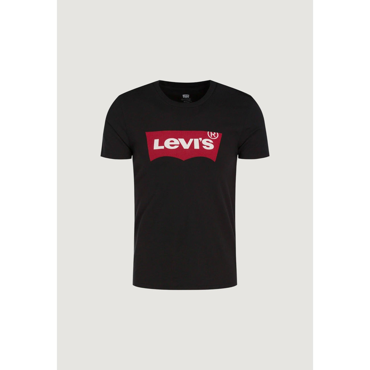 T-shirt Levi's Uomo Nera; 100% Cotone Jersey. Stampa grafica, maniche corte, scollo tondo. Vestibilità regolare/attillata, lavabile a 30°C. Stile casual intramontabile. Vista frontale stesa 