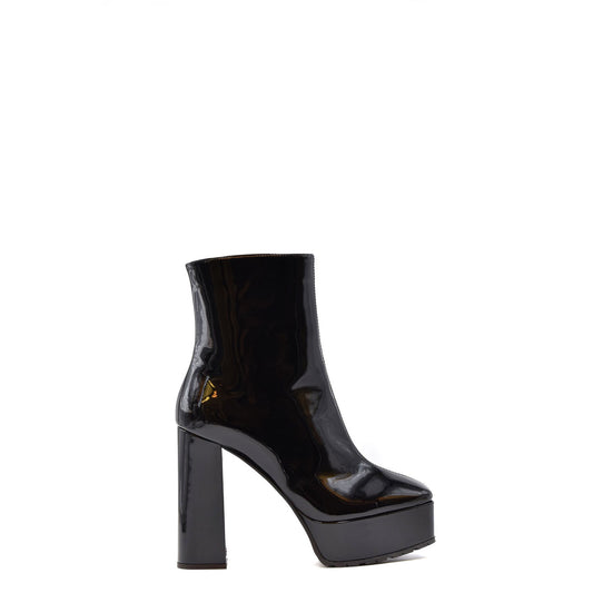 Giuseppe Zanotti Stivali Donna Neri con Cerniera Effetto Lucido con Plateau Tacco Largo Stivaletti in Pelle 100% Autunno/Inverno B_44239