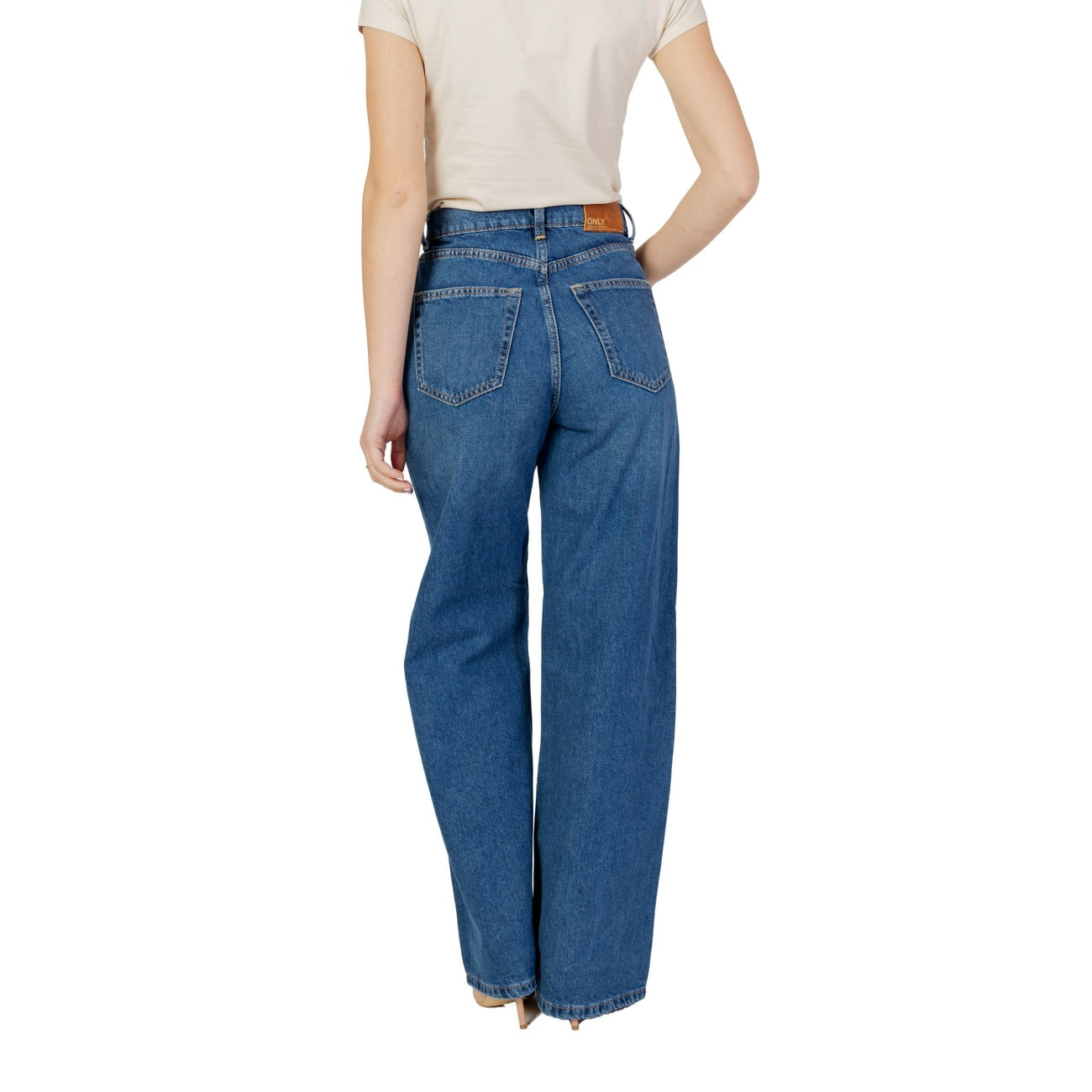 Only Jeans Donna Blu con Zip Bottone Tasche Anteriori Posteriori in Cotone 100% Tutte le Stagioni 15222046