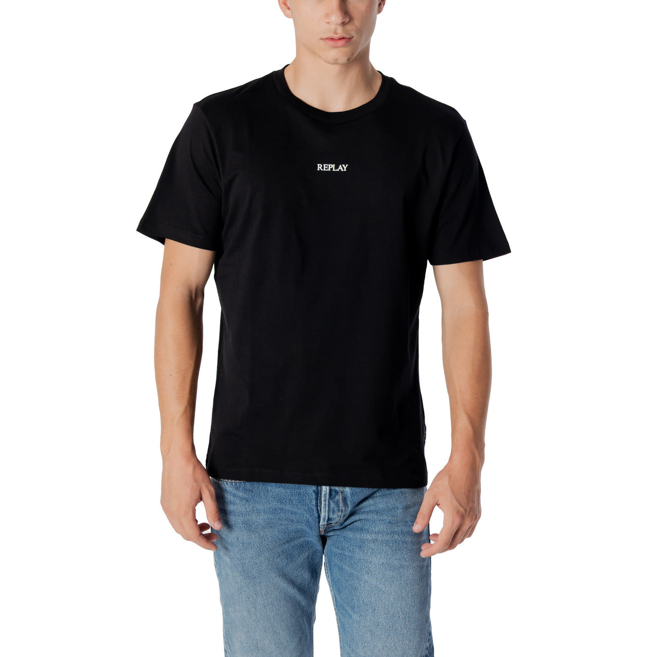 Replay T-Shirt Uomo Verde Stampa Manica Corta Scollo Tondo 100% Cotone Primavera/Estate M3098.000.2660