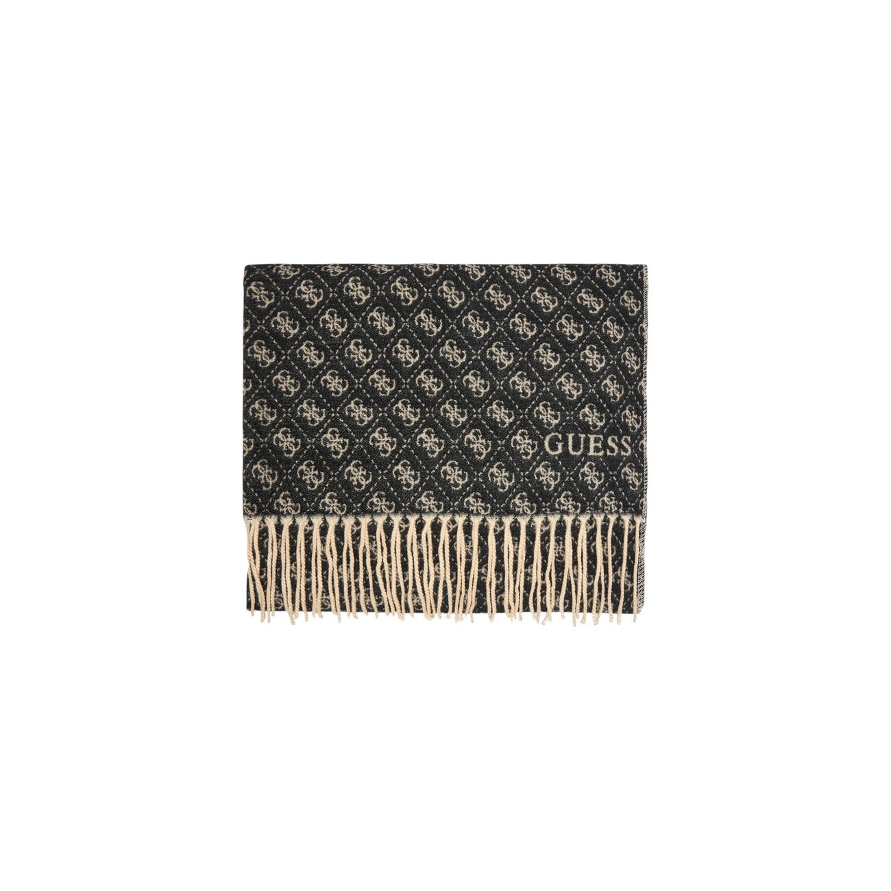 Guess Sciarpa Donna Nera con Stampa - Sciarpa Viscosa Poliestere Poliammide