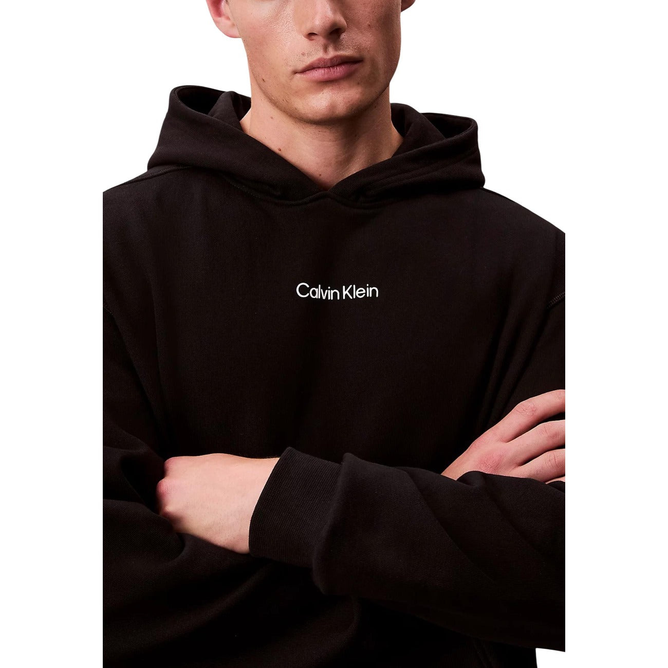 Calvin Klein Sport Felpa Cappuccio Uomo Nero Manica Lunga Scollo Tondo Cotone Poliestere Autunno Inverno LVGMF5W302