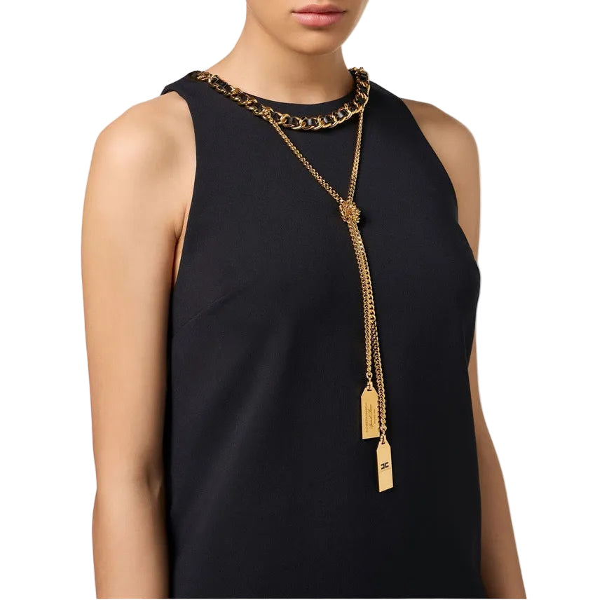 Elisabetta Franchi Blusa Donna Nero Cerniera Scollo Tondo 95% Poliestere 5% Elastan B_44708