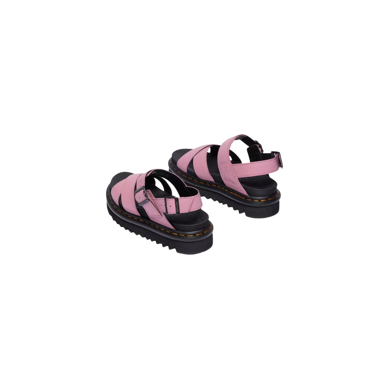 Dr. Martens Voss II Sandal; Dusty Rose. 100% Pelle Athena. Suola Zebrilus in EVA, plantare memory foam SoftWair, chiusura con doppia fibbia. Stile casual-chic estivo. Vista posteriore 
