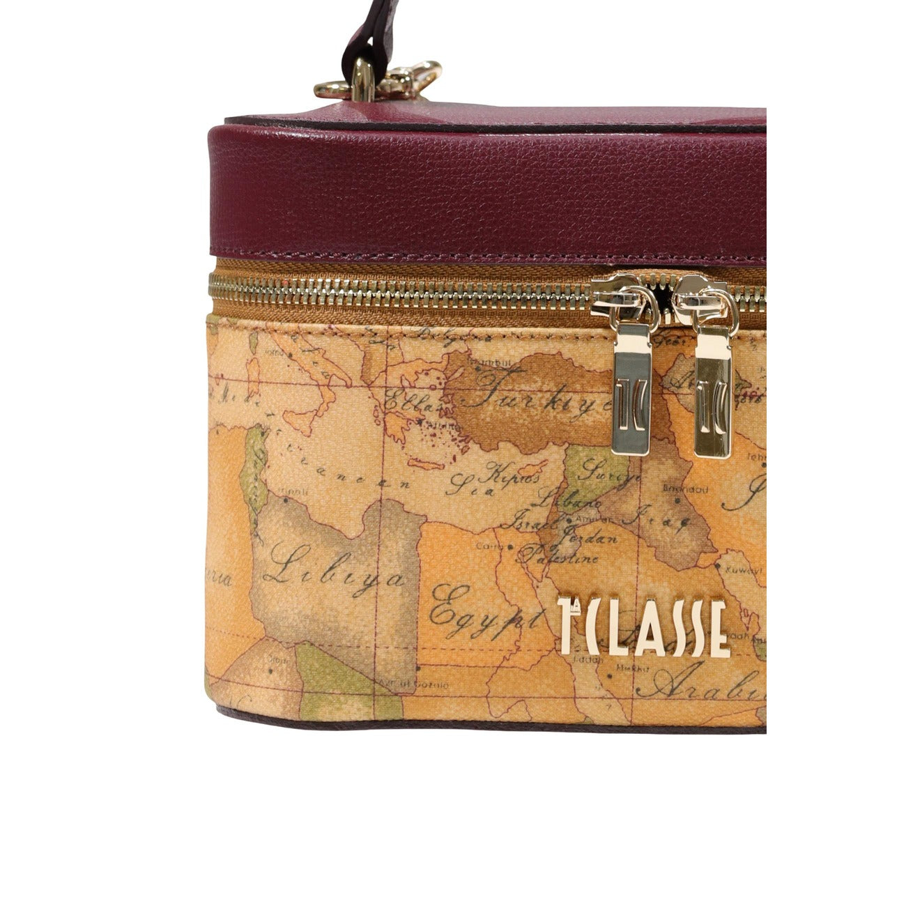 Alviero Martini Prima Classe Treasure Bag tracollina vanity Geo Classic e Burgundy Donna