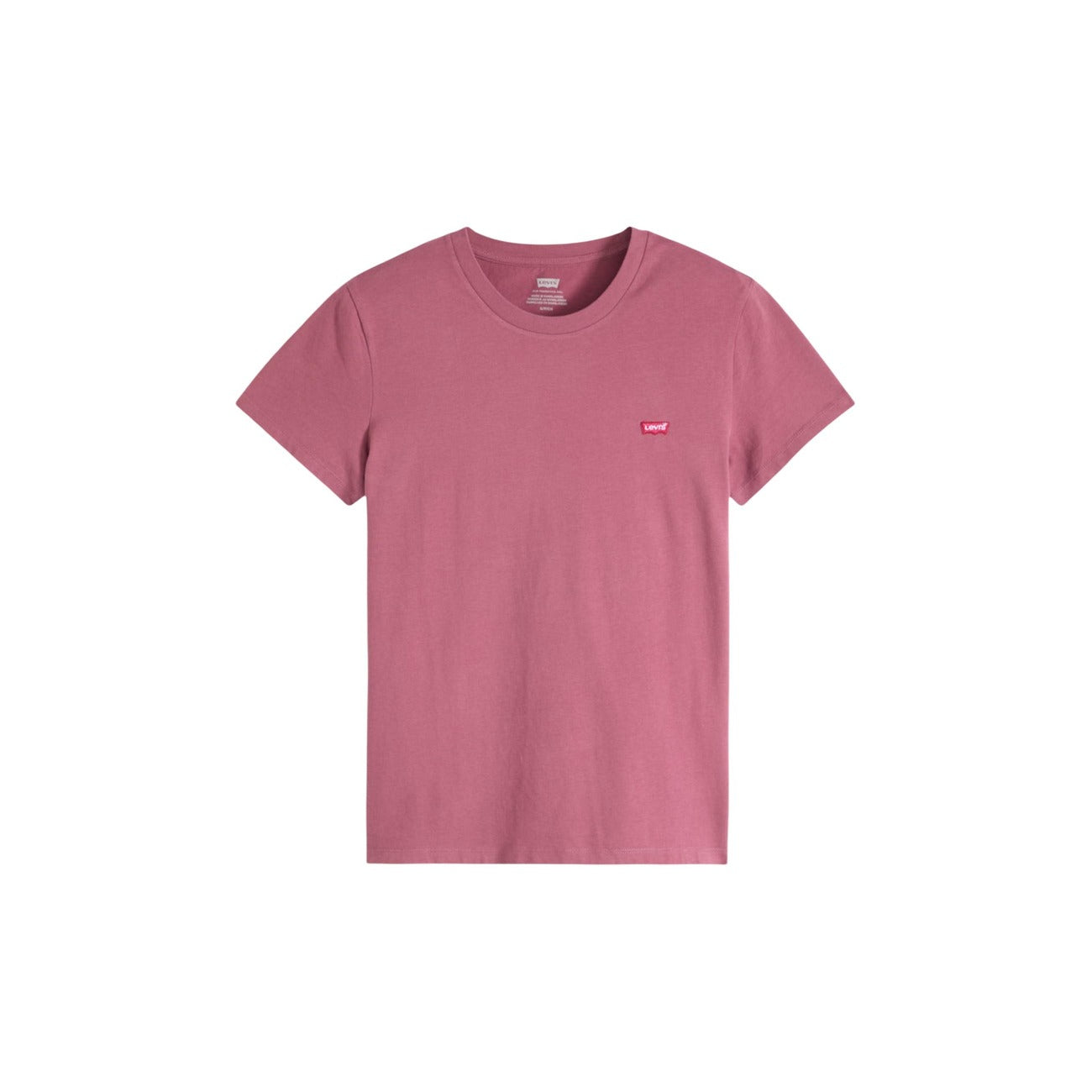 Levi's® Perfect Tee Crushed Berry; 100% cotone, taschino frontale, scollo tondo. Traspirante, resistente e dal colore iconico. Vista frontale stesa 
