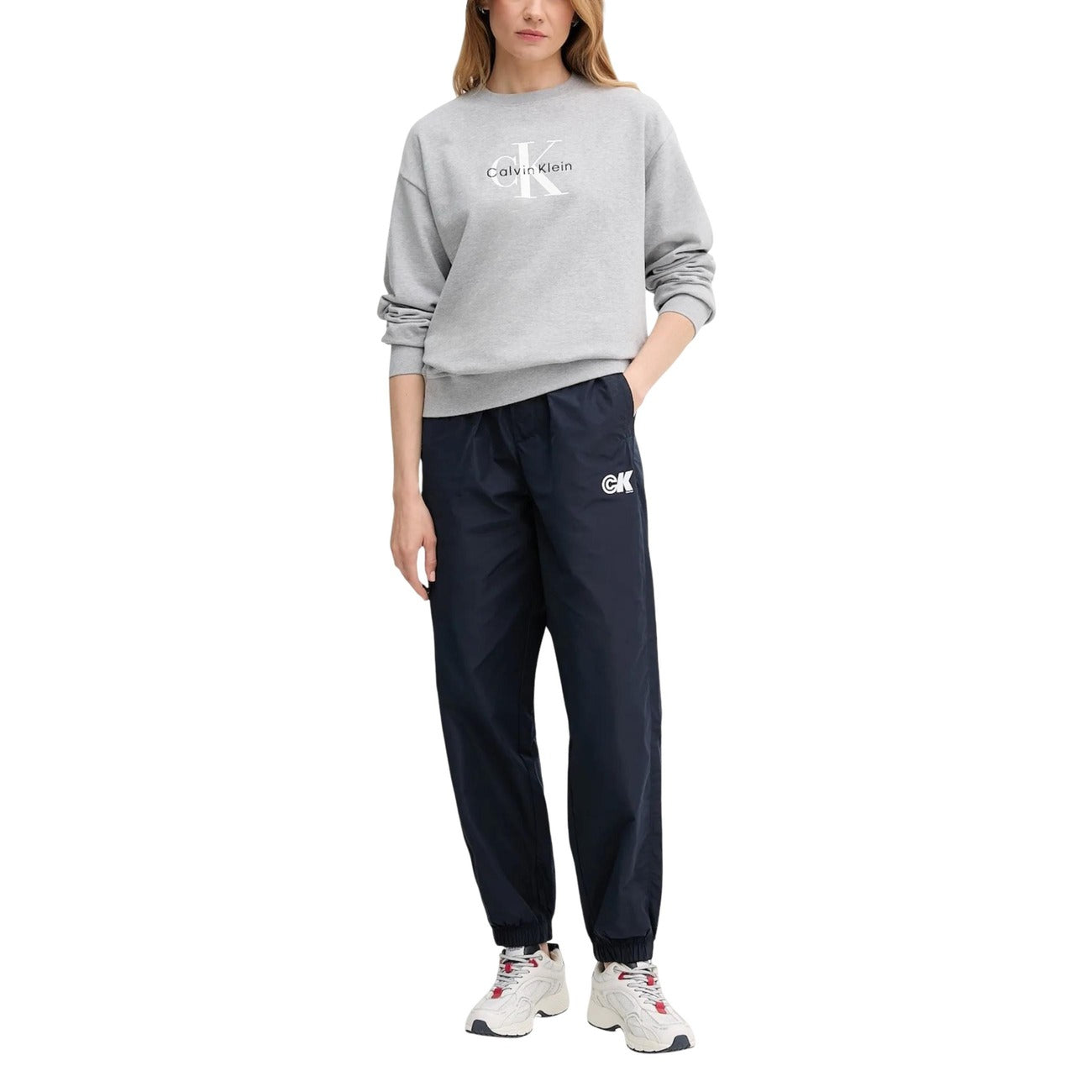 Calvin Klein Jeans Pantaloni Sportivi Donna Blu Tasche Anteriori Poliestere 100% Autunno Inverno LV047C627G