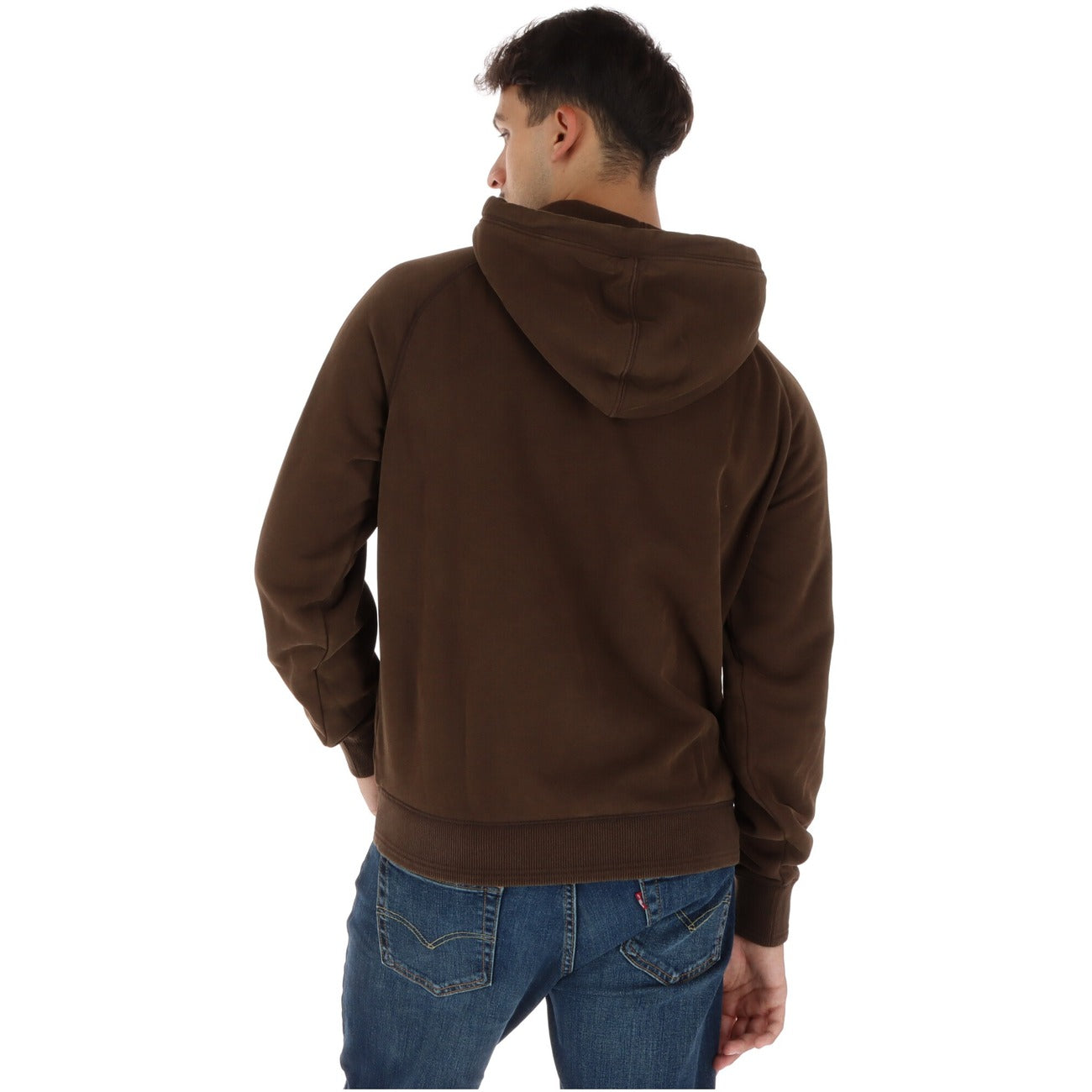 Felpa con cappuccio uomo d'archivio con bandiera norvegese. Felpa sportswear casual in cotone e poliestere con tasca a marsupio, patch logo sulla manica, polsini a costine e vestibilità comoda relaxed fit.