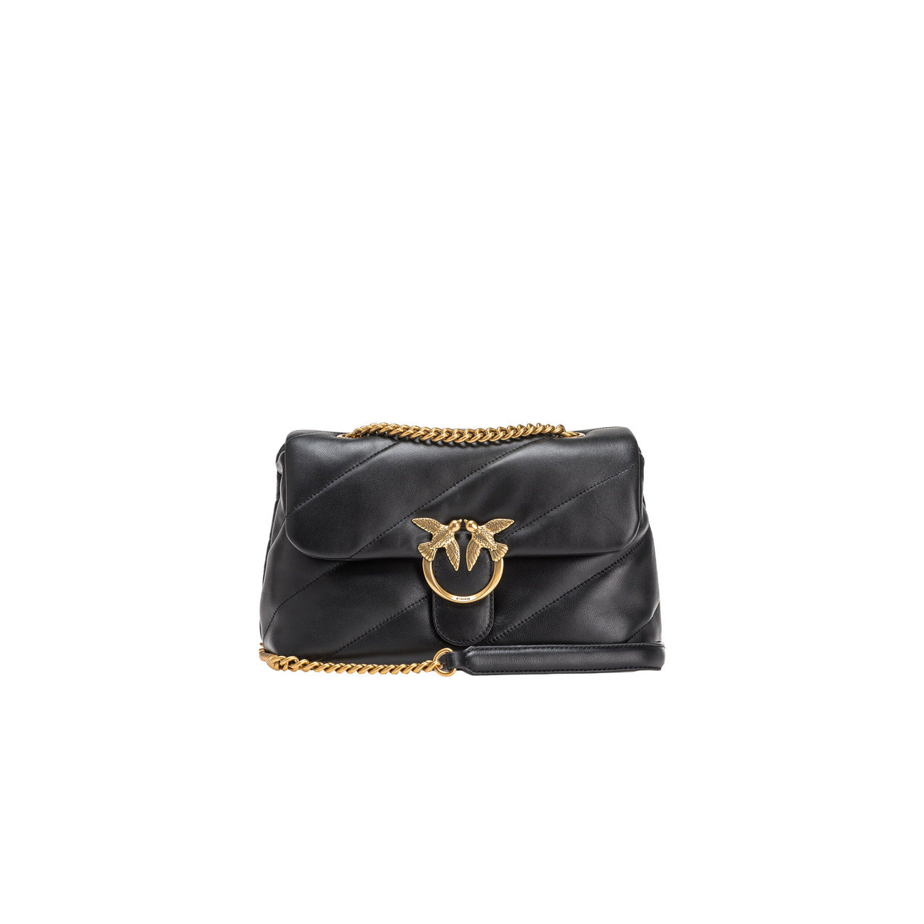 Borsa Pinko donna nera con cerniera 100% pelle 17x27x10 cm - vista frontale
