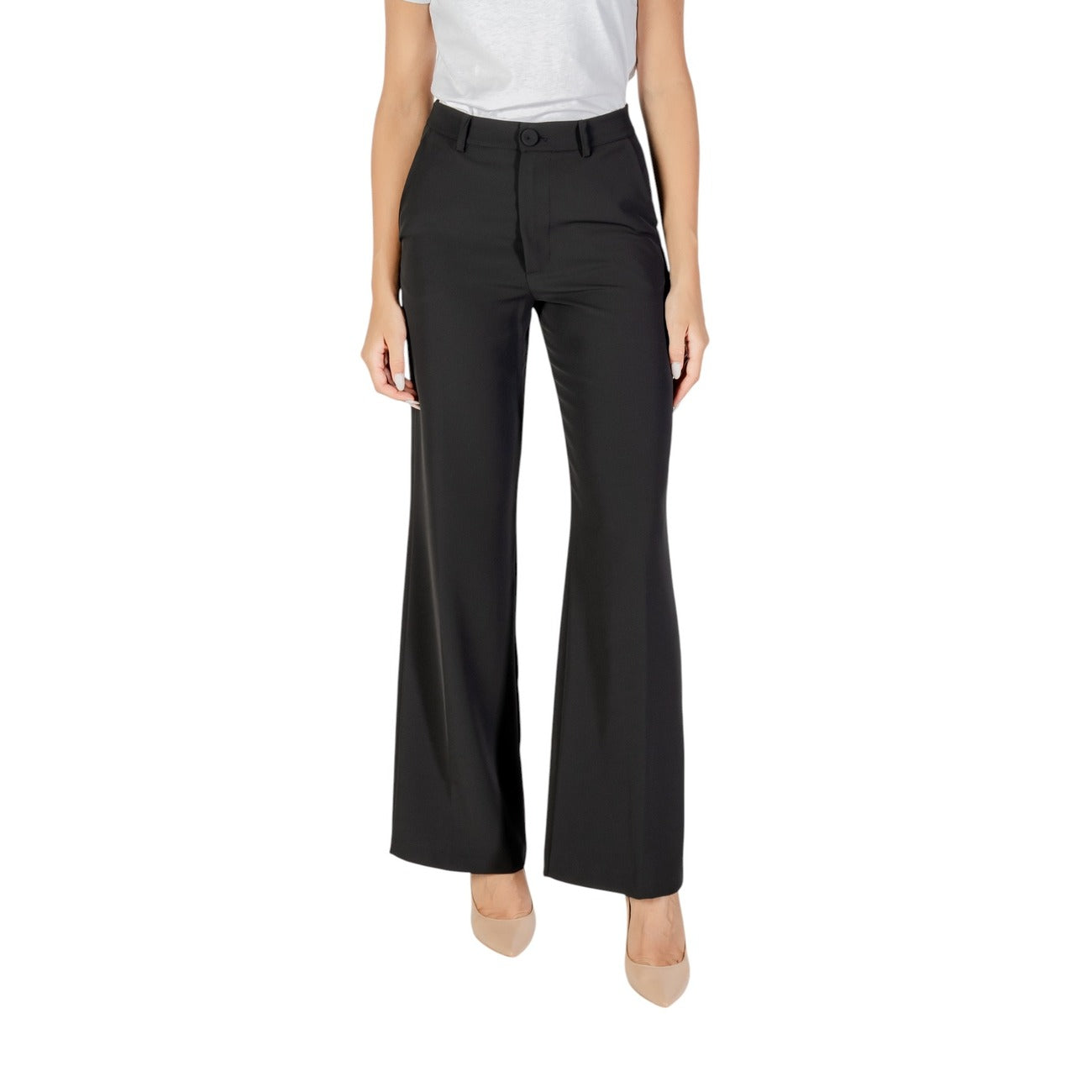 Rinascimento Pantaloni Donna Nero Zip e Bottone Tasche Anteriori 95% Poliestere 5% Elastan Autunno/Inverno CFC0124990003