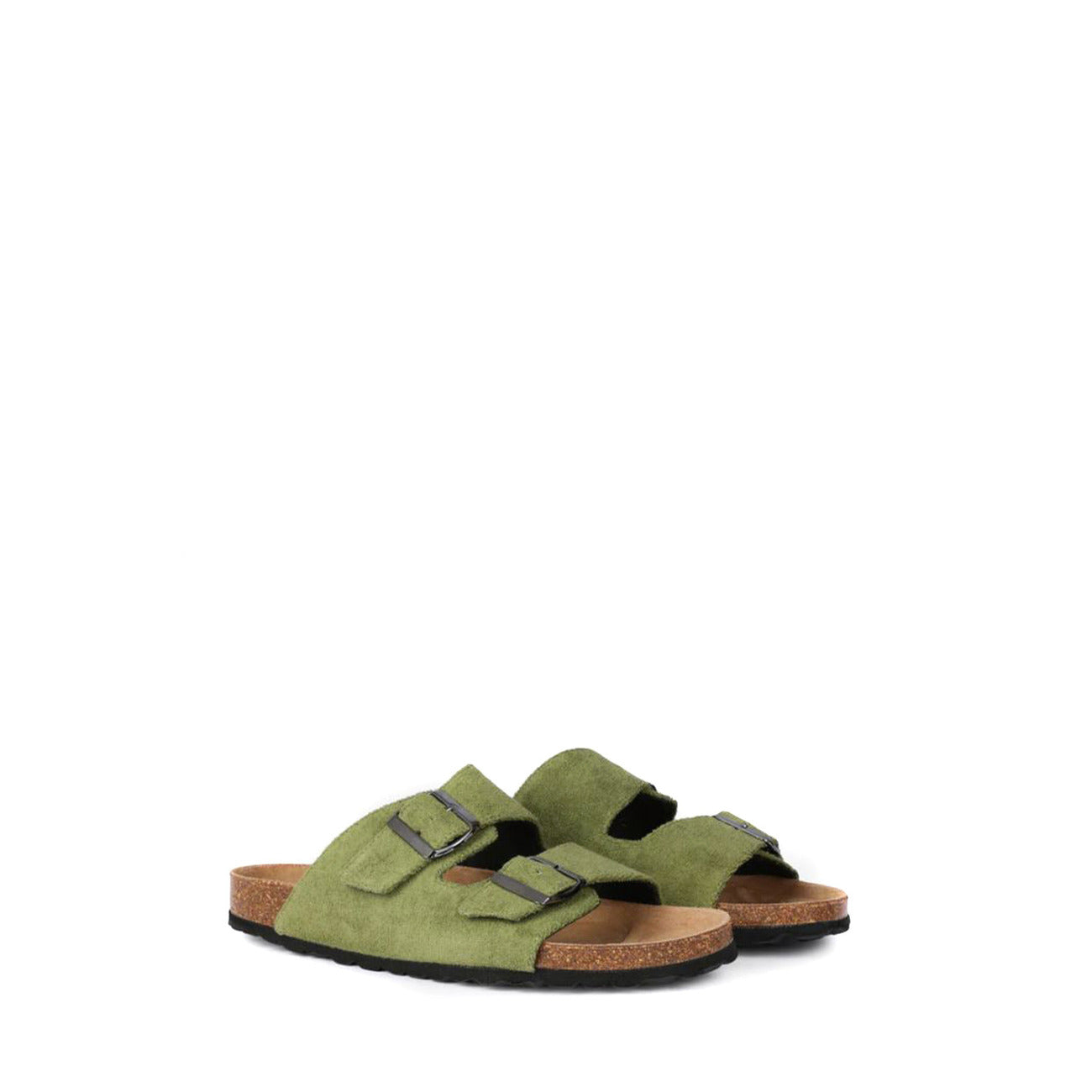 Sandali in Spugna Mc2 Saint Barth; Verde Militare. Doppia fascia regolabile, plantare in sughero, tomaia 100% cotone. Leggeri, originali e confortevoli per l'estate.
