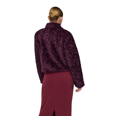 Only Pelliccia Donna Viola con Bottone a Gancio - Pelliccia Poliestere