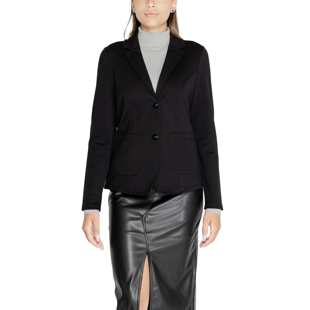 Street One Giacca Donna Nero Monocromo Bottoni Bavero Tasche Anteriori 95% Viscosa 5% Lycra Autunno/Inverno 212264