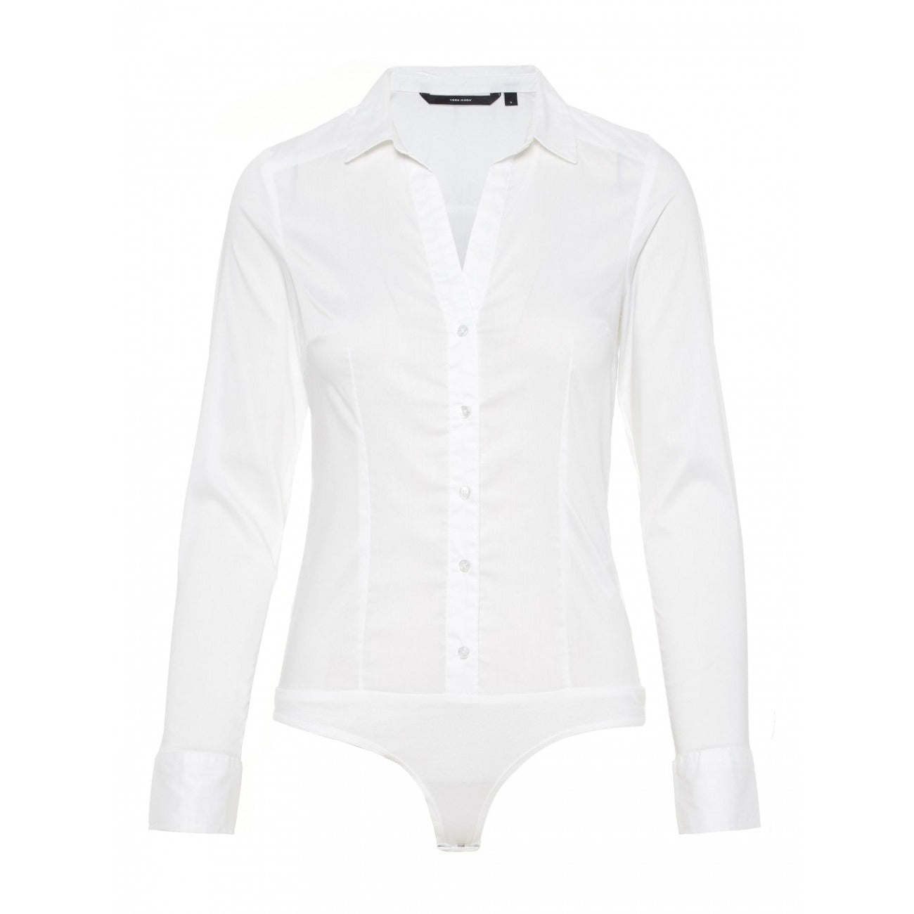 Vero Moda Women's White Long Sleeve Body Shirt - Classic Elegance