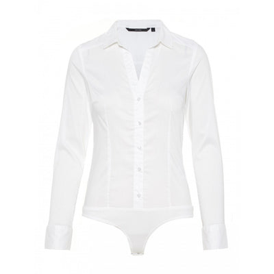 Camicia Body Donna Vero Moda Bianca Maniche Lunghe - Eleganza Classica