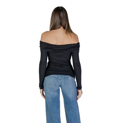 Jacqueline De Yong Maglia Donna Nero Scollo Barca Manica Lunga Viscosa Lycra Autunno Inverno 15344029